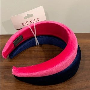 Set of navy and pink headbands